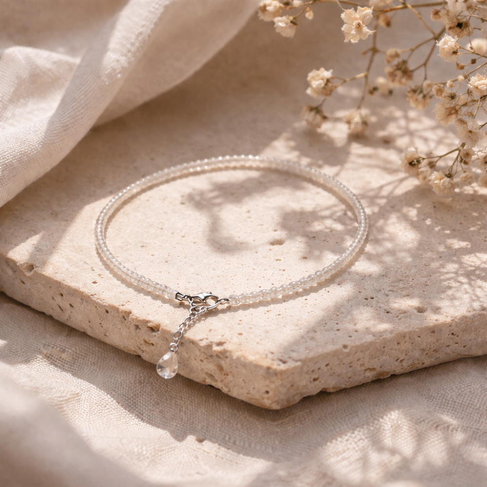 CLEAR QUARTZ ANKLET - Clarity, Amplification, Balanced Energy - Image 5