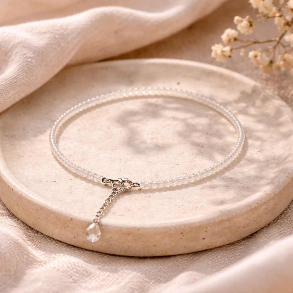 CLEAR QUARTZ ANKLET - Clarity, Amplification, Balanced Energy - Image 4