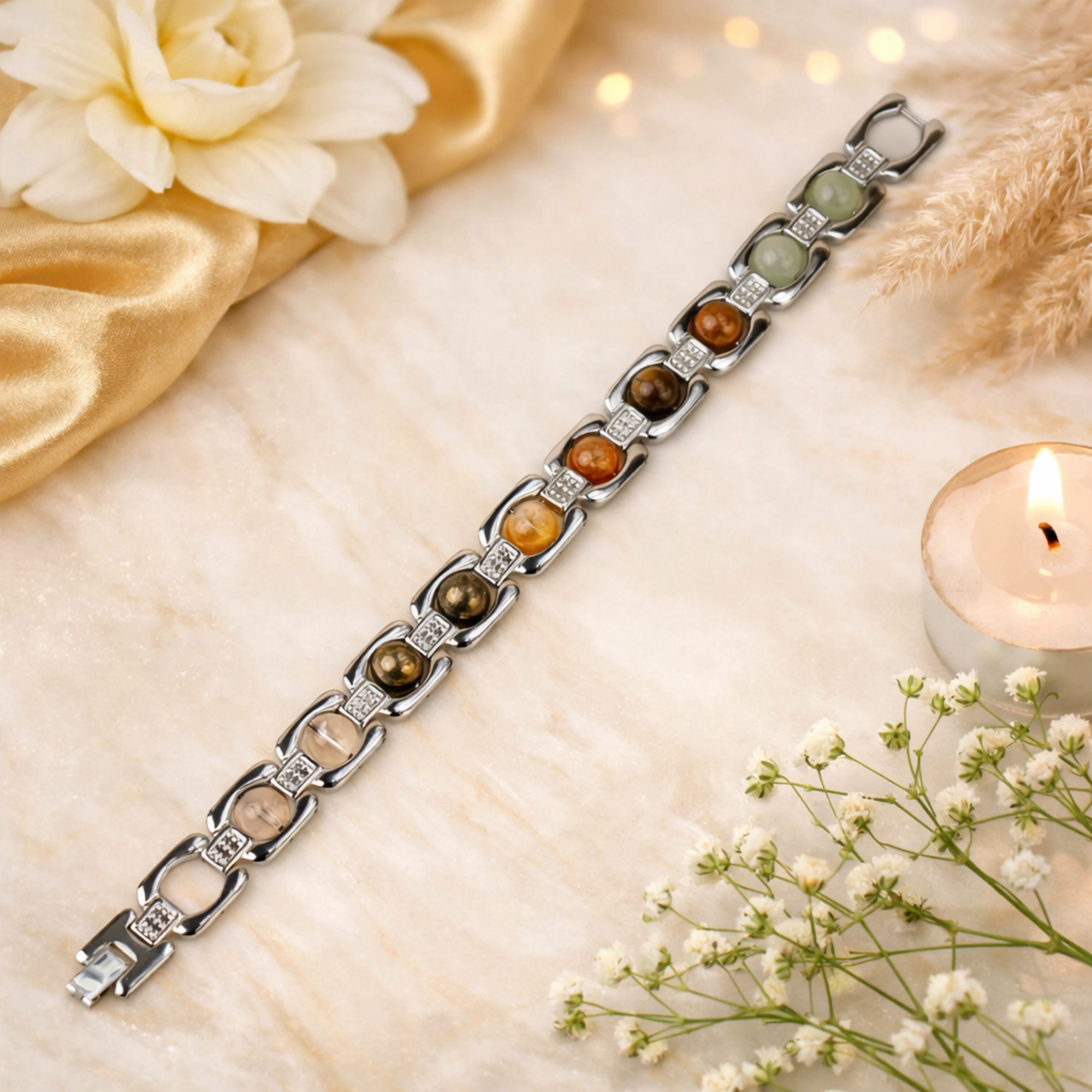 METAL DHAN YOG BRACELET – SILVER - Image 2
