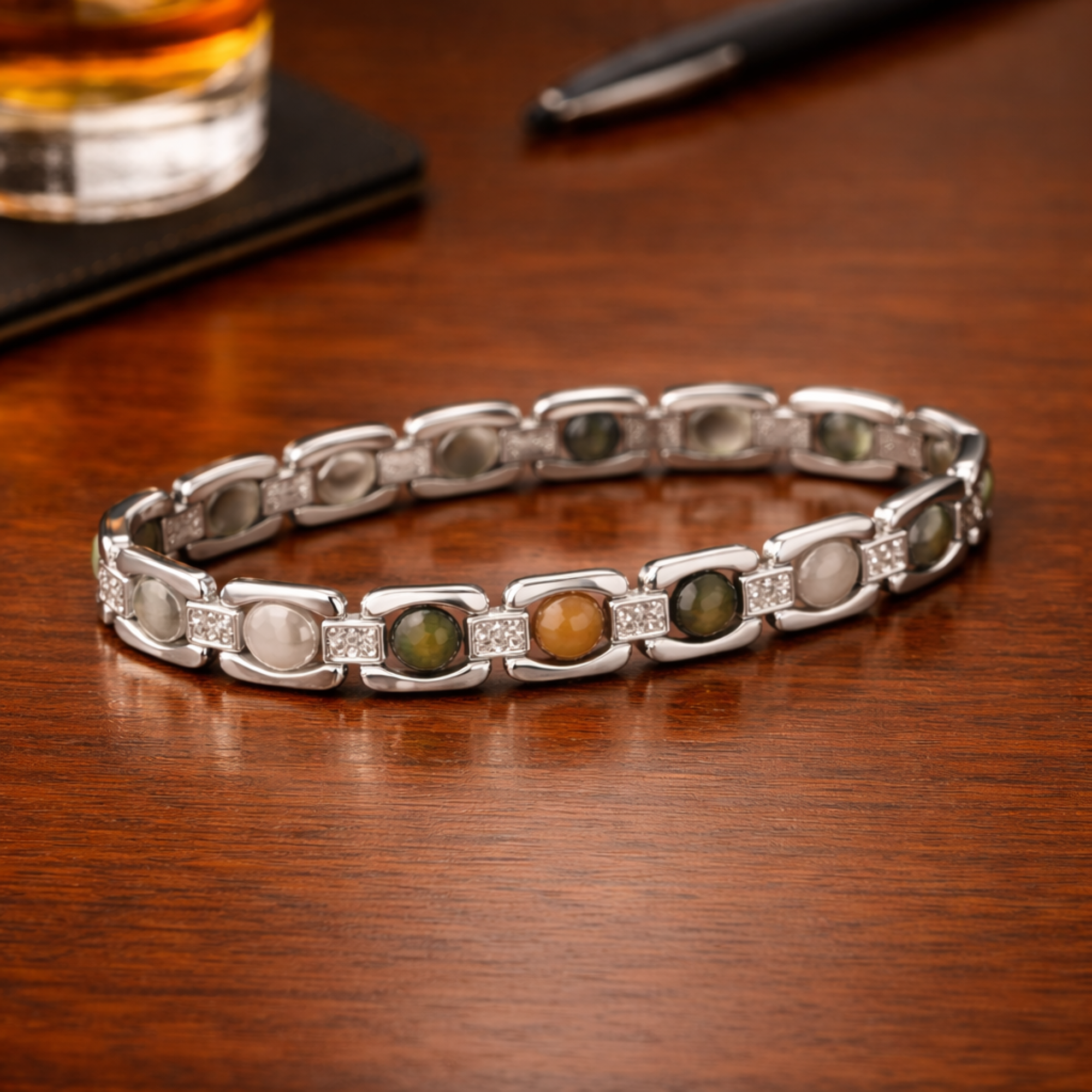 METAL DHAN YOG BRACELET – SILVER - Image 4