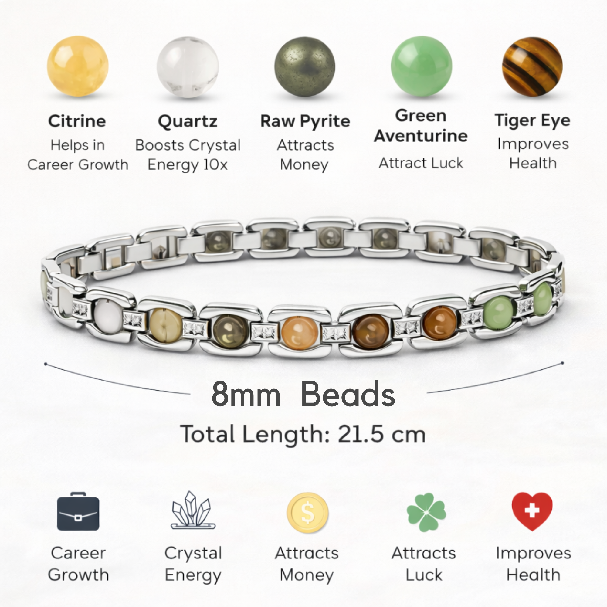 METAL DHAN YOG BRACELET – SILVER - Image 6