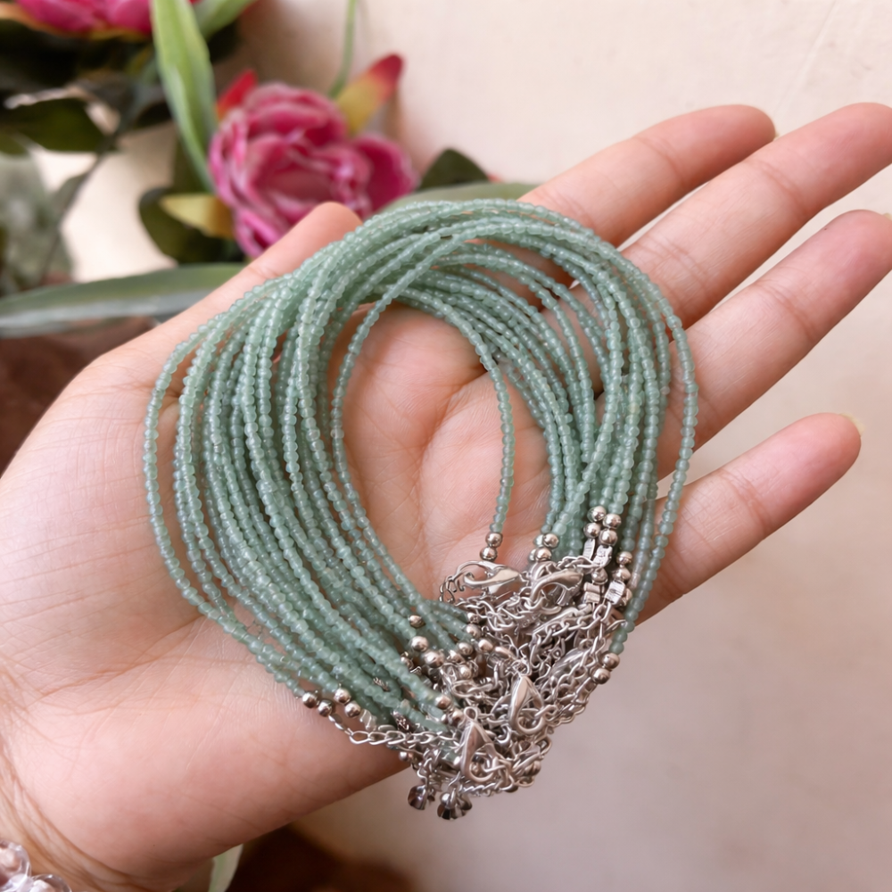 GREEN AGATE ANKLET - Balance, Calmness, Emotional Stability - Image 2