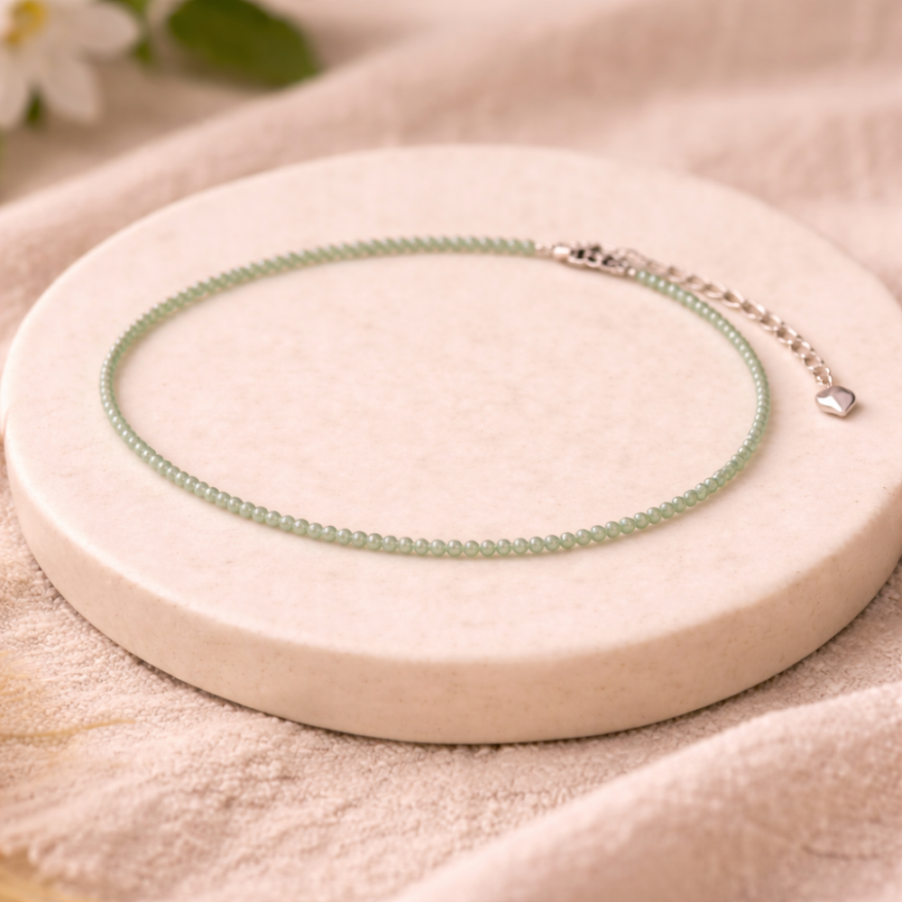 GREEN AGATE ANKLET - Balance, Calmness, Emotional Stability - Image 4
