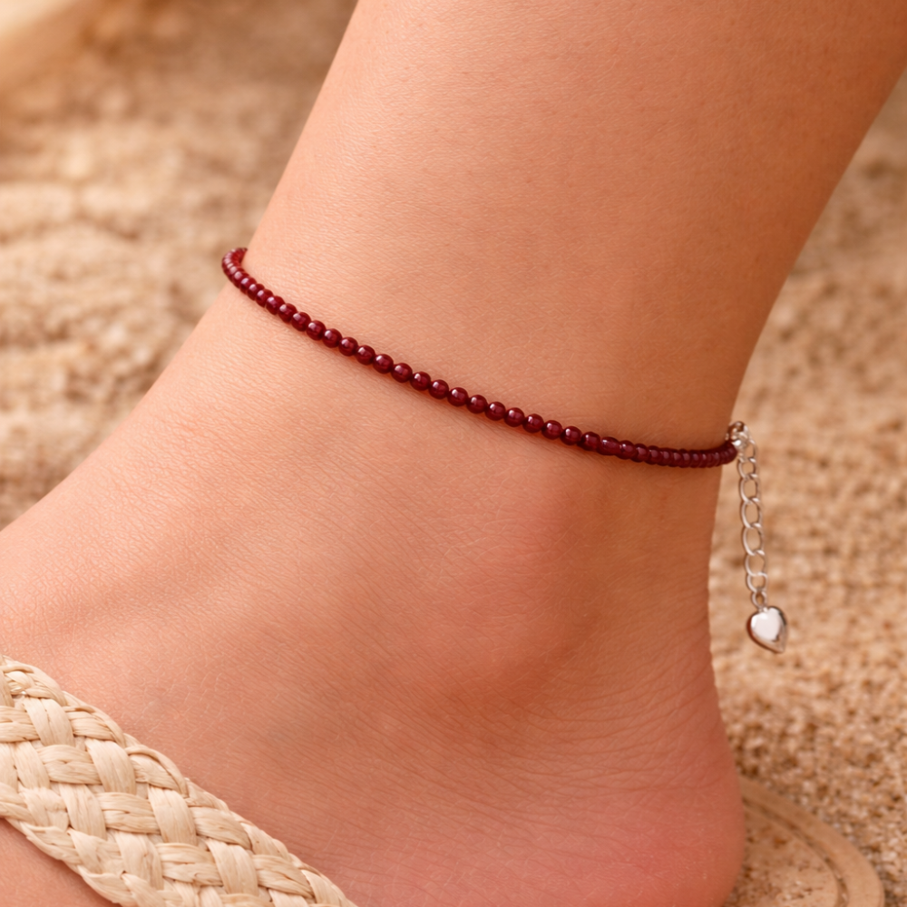 GARNET ANKLET - Passion, Vitality & Ground Energy